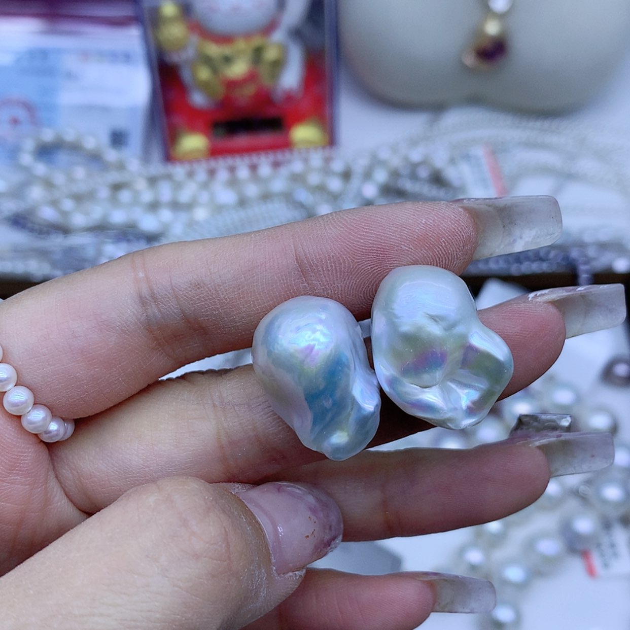 【闪购商品】淡水珍珠耳饰银S925镶嵌