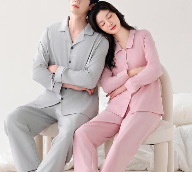 THP24329--女款春秋季新款全棉长袖简约休闲可外穿家居服套装