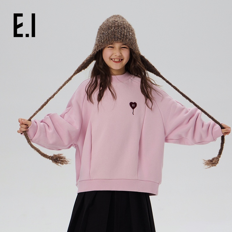 加绒卫衣冬装新款男女童爱心套头运动休闲上衣D8244655928