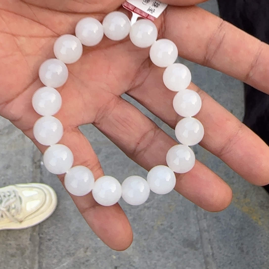 和田玉未镶嵌颈饰卡12白玉手串