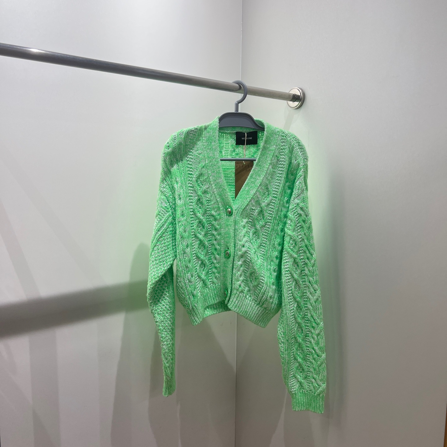 99新 WE11 DONE vem751 绿色高腰版宽松开衫 S码 羊毛