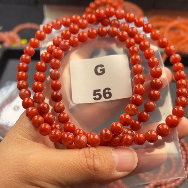 缅***缘南红玛瑙未镶嵌多样性发货默认微瑕称重54.6克7mm