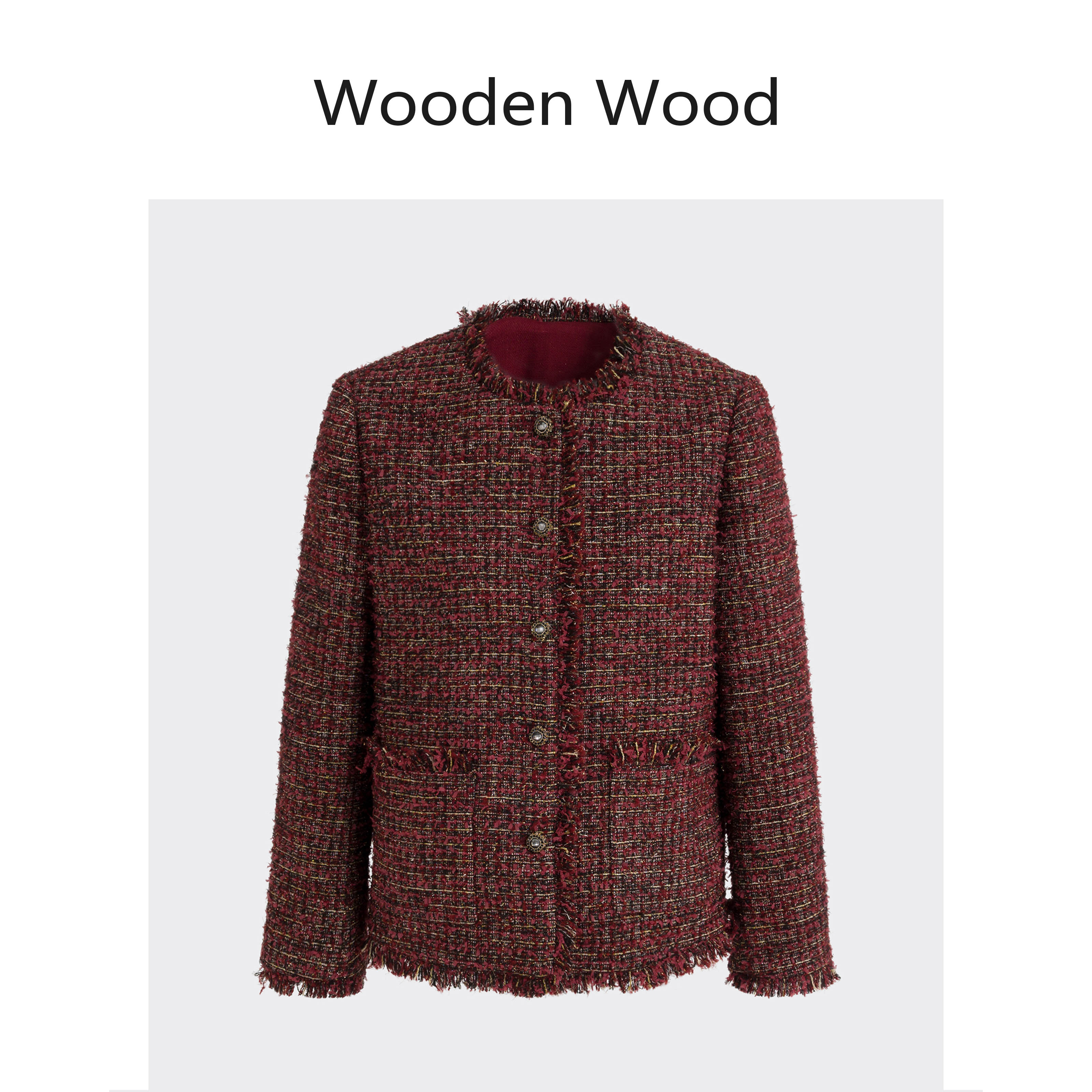 Wooden Wood“爱丽丝梦境”流苏小香风外套气质长袖春W25CS044