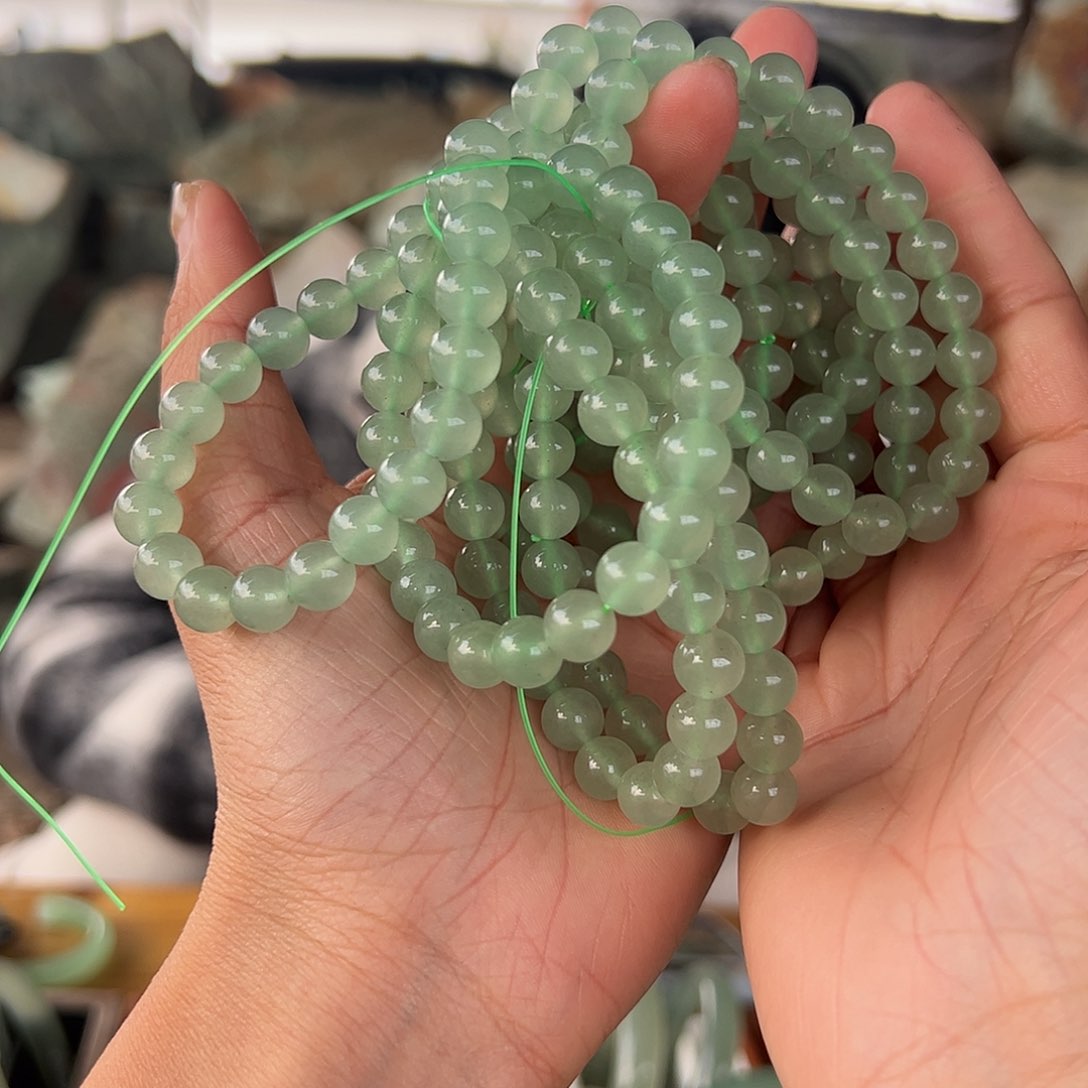 绿东陵冰晴水卡8手串福利无证书拍一发一