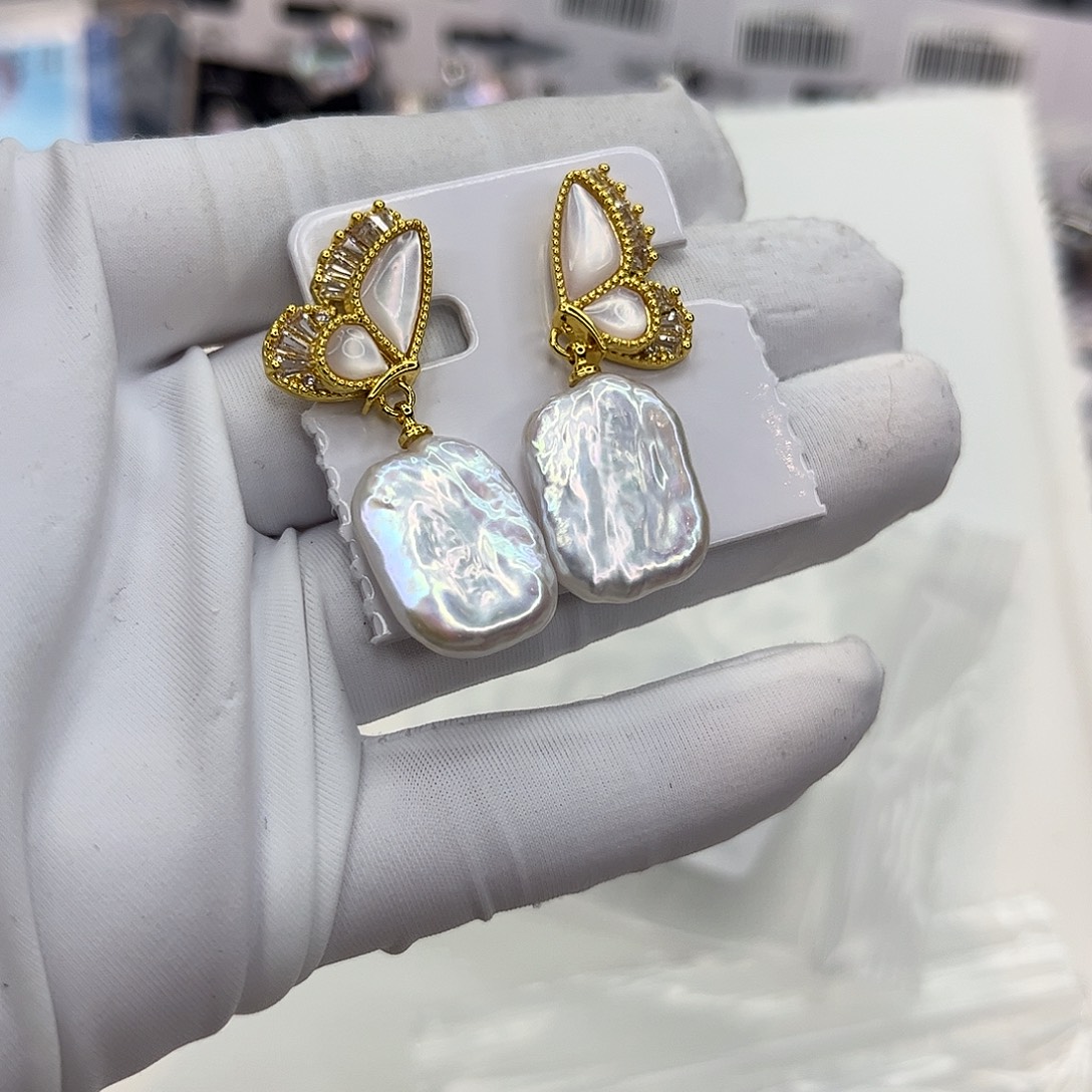 耳饰合金淡水珍珠