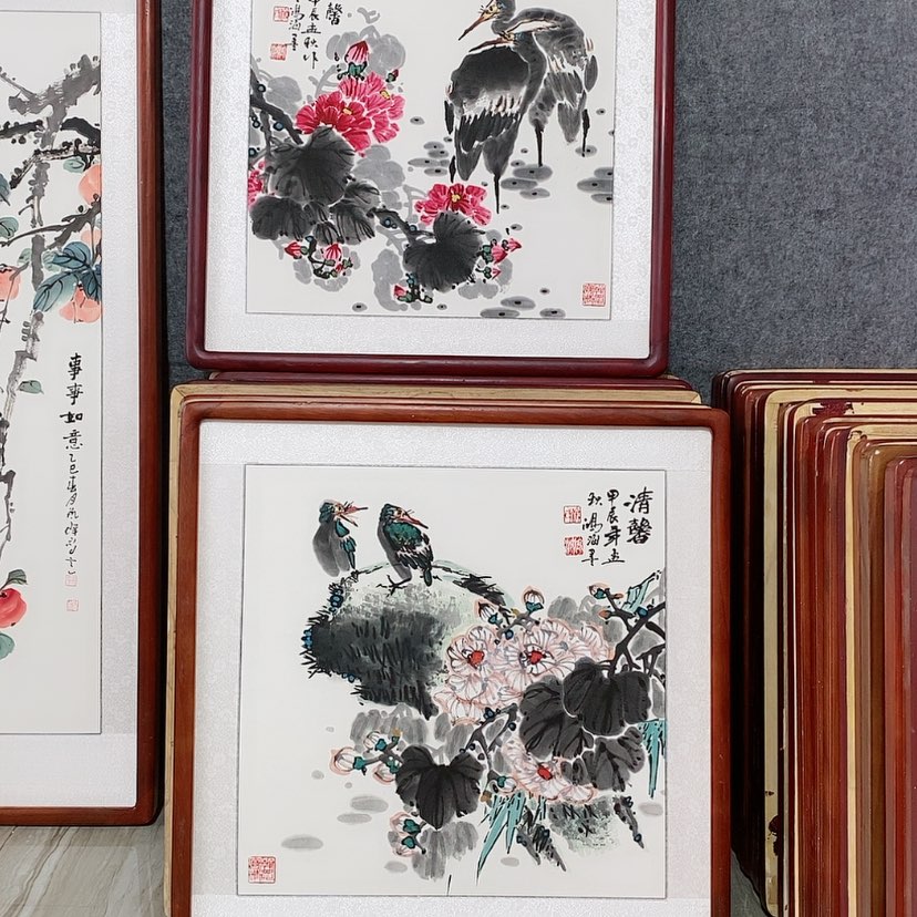 【闪购商品】国画书画作品带框65×65厘米