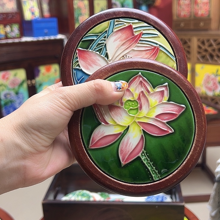 沐***言琉璃手工艺品好看的杯垫好看的