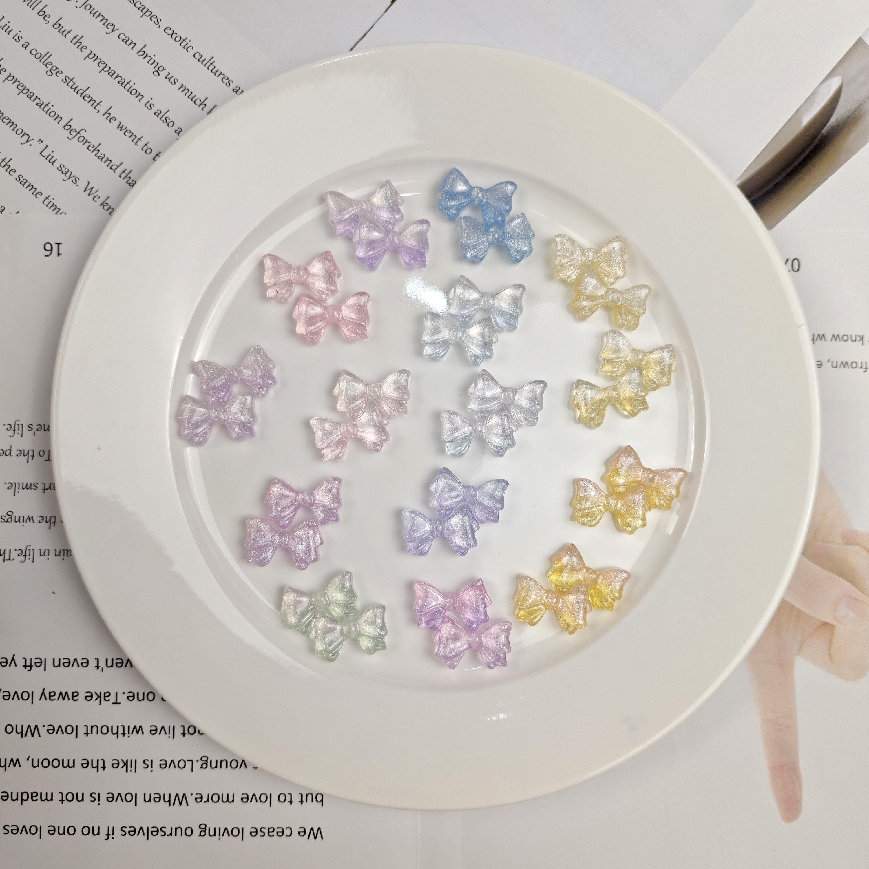 韩国家定制细闪渐变蝴蝶结大号