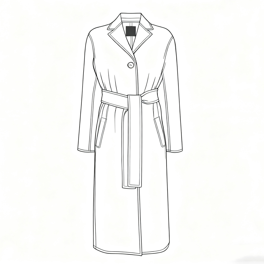 【Montendre】秋季新款 T 气质长款束腰羊毛羊绒混纺毛呢大衣外套女