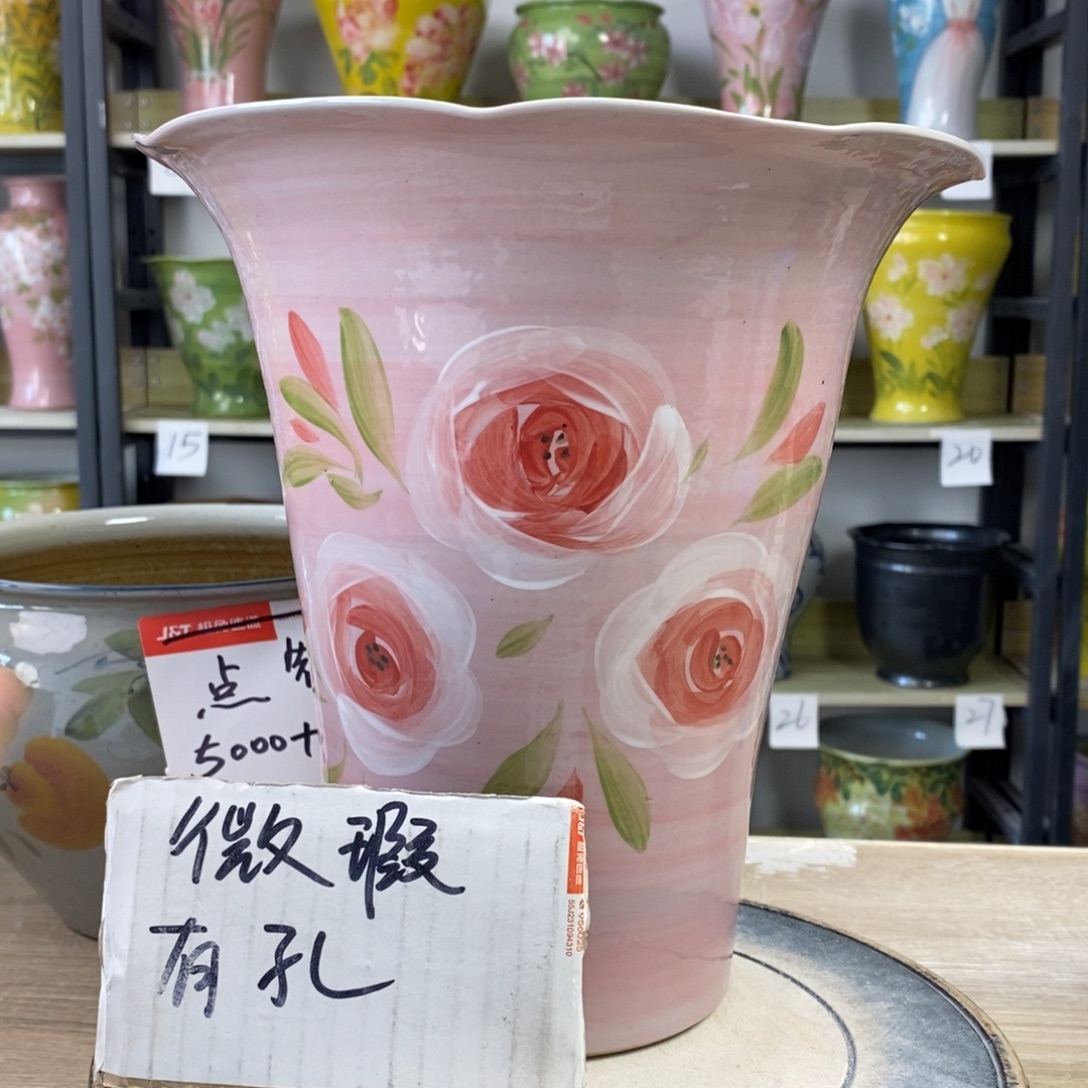景德镇手工手绘陶瓷花盆