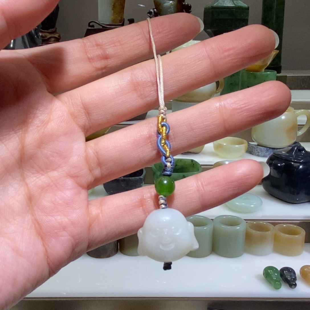 和田玉把件未镶嵌佛头挂件福利款