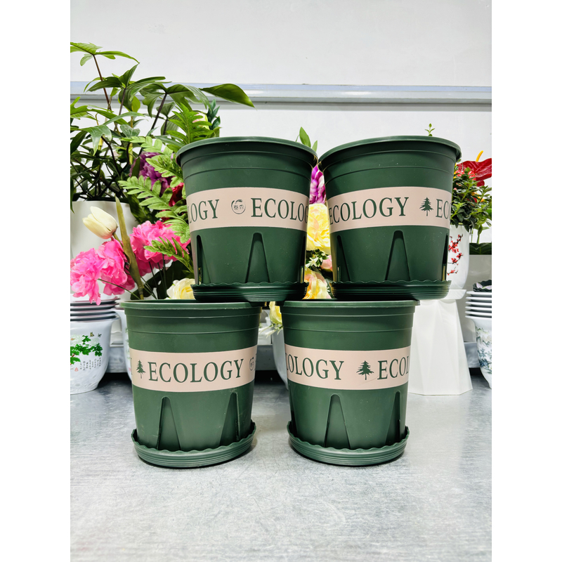 （4个带托盘）200绿色二代控根花盆>口径20厘米高20厘米