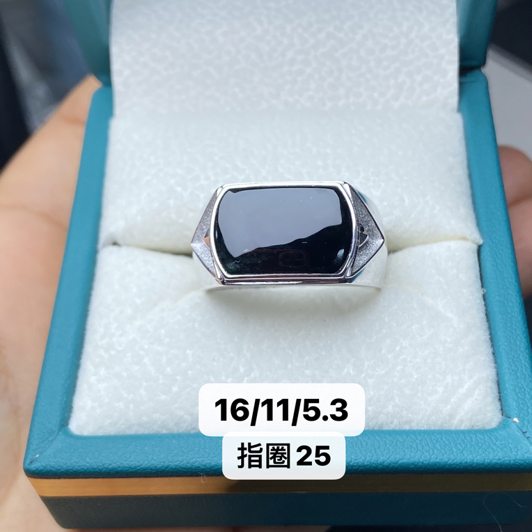 墨翠戒指 手工定制s925银镶嵌 品相饱满