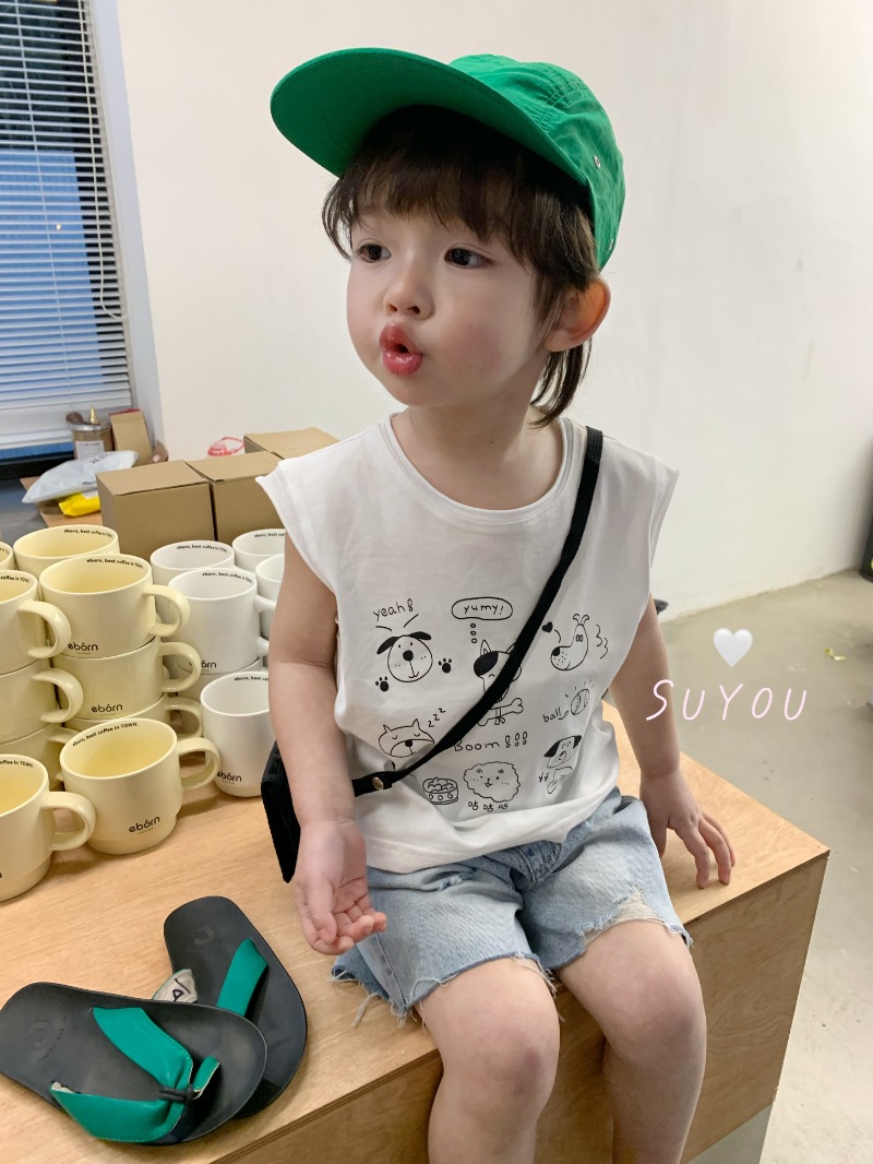 苏右夏季女童休闲百搭贴标牛仔短裤（SY-882126）