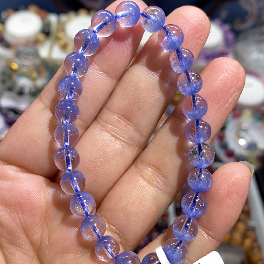 水晶手串未镶嵌蓝线石7➕