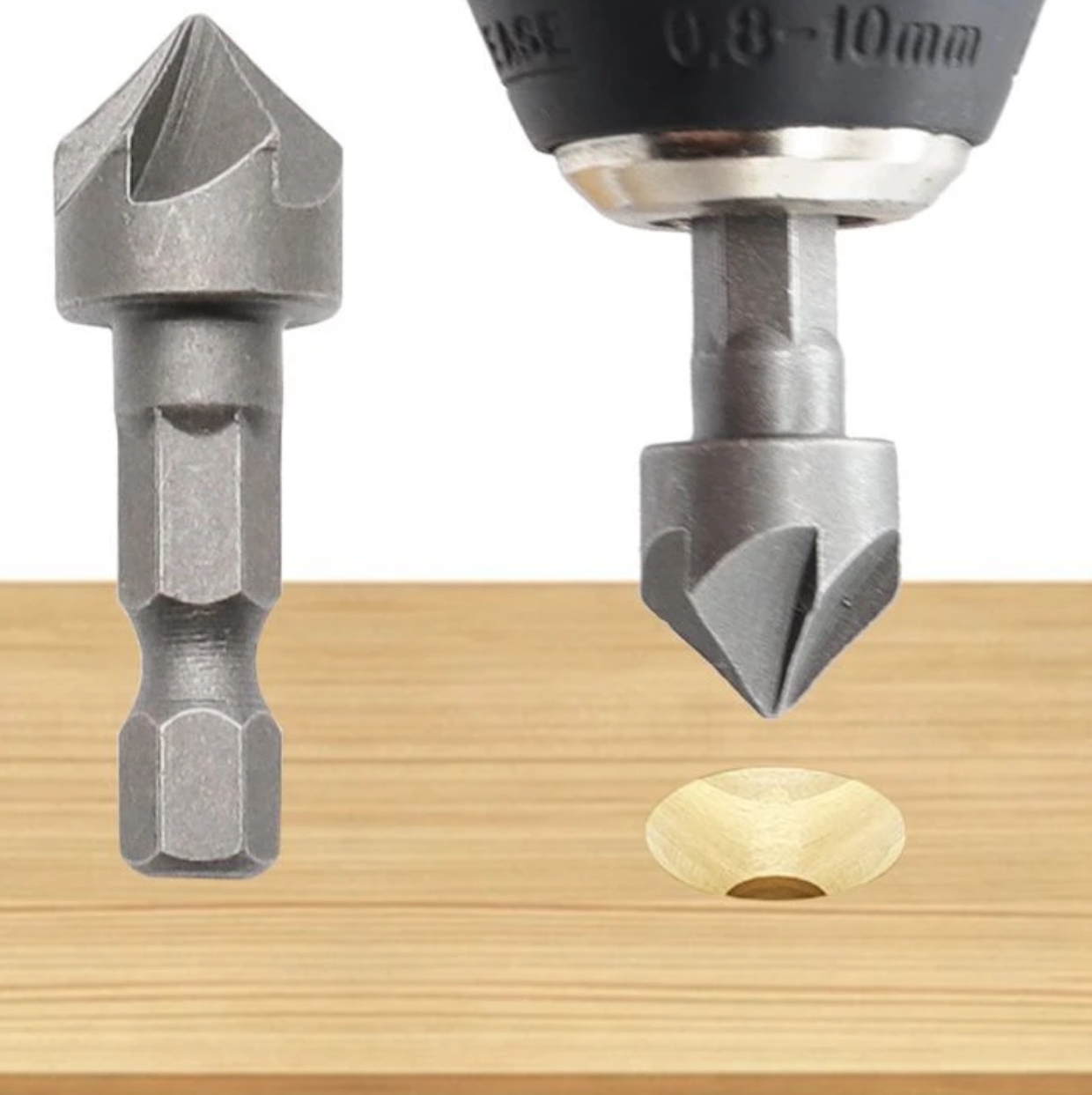 六刃倒角器木工扩孔工具 90度六刃倒角器 沉孔木工工具套装配件
