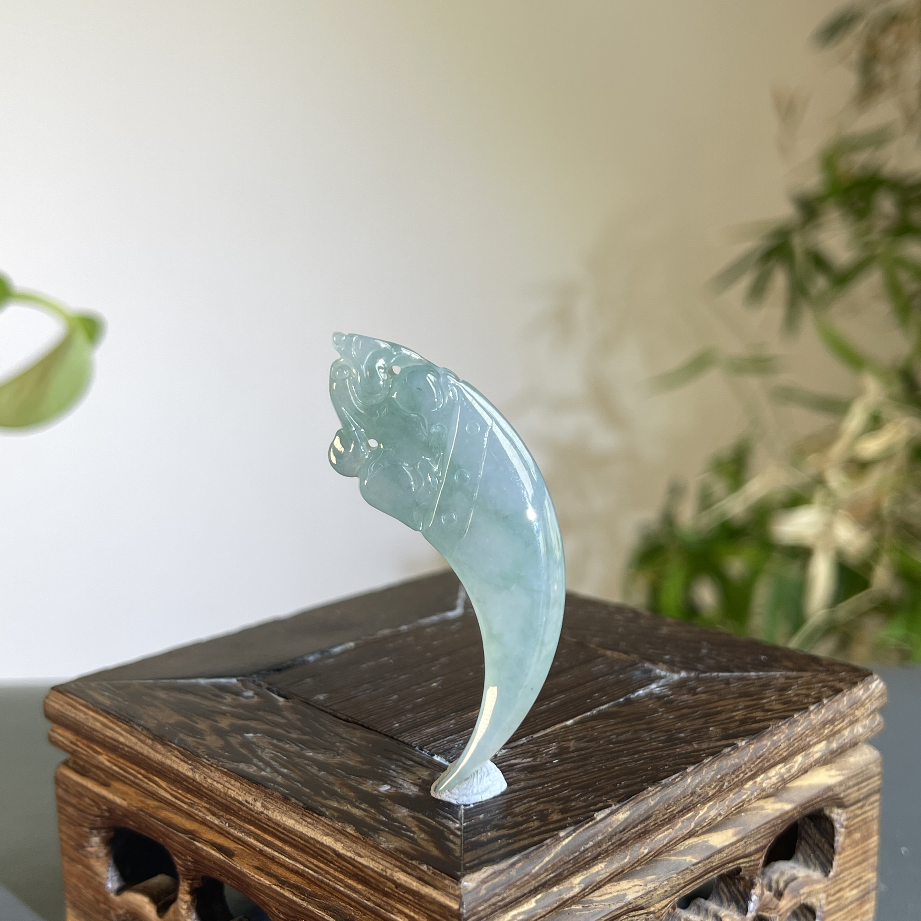 JXB12-53  天然缅甸A货翡翠 龙牙