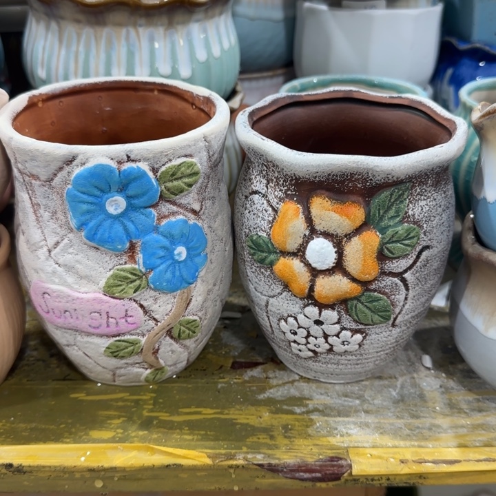 凑9块包邮，有孔，陶瓷花盆