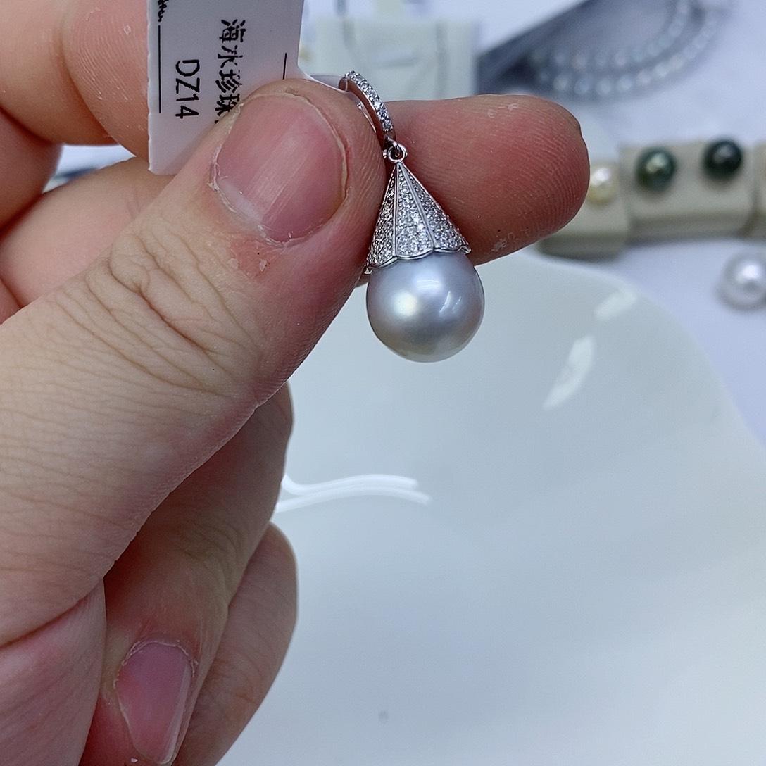 海水珍珠银S925镶嵌颈饰