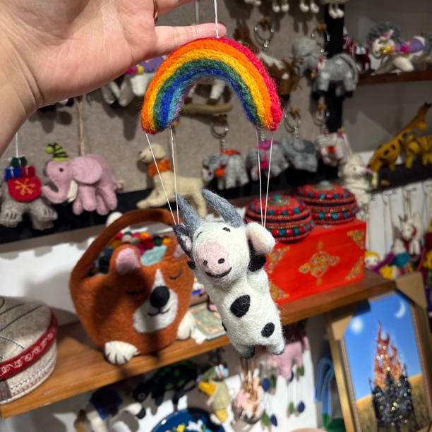 可爱手工彩虹 牛牛 挂件 可车挂