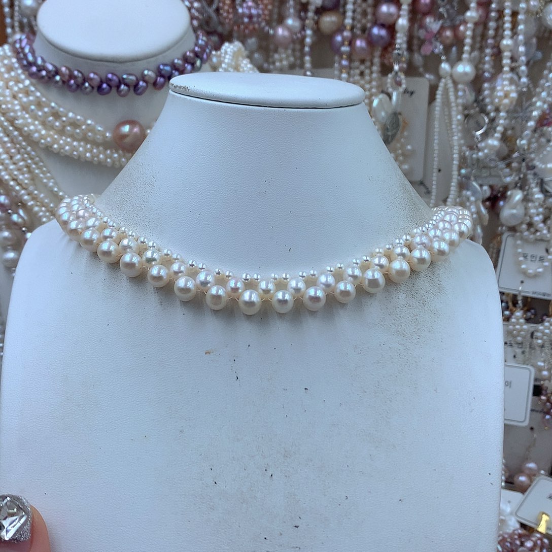 .****淡水珍珠耳饰银S925镶嵌