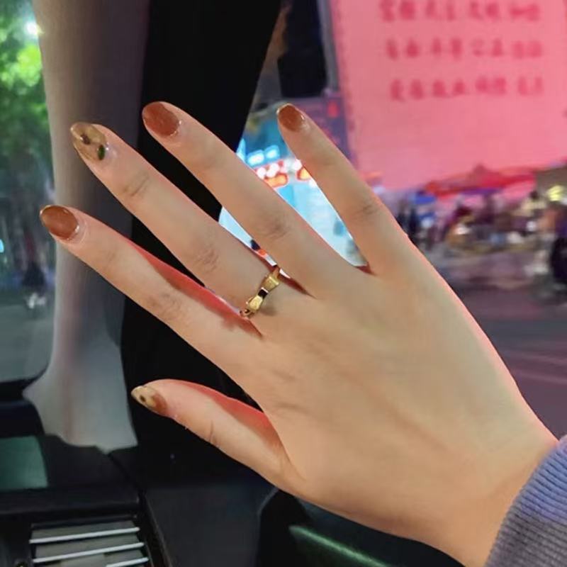 铜合金戒指 精致轻奢活口女民族风金环甜美原创设计少女百搭戒指