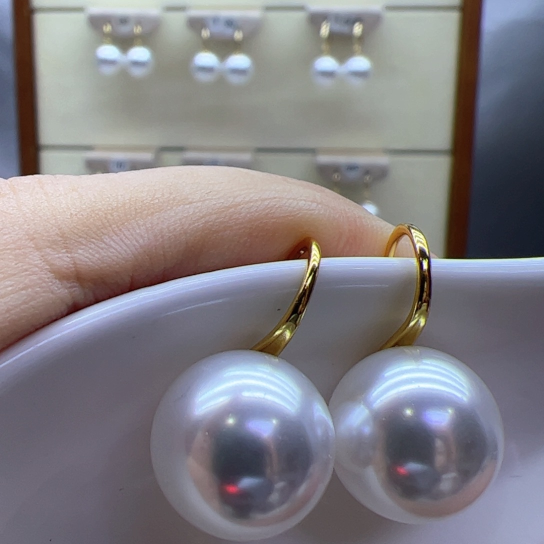 淡水珍珠耳饰18K金镶嵌