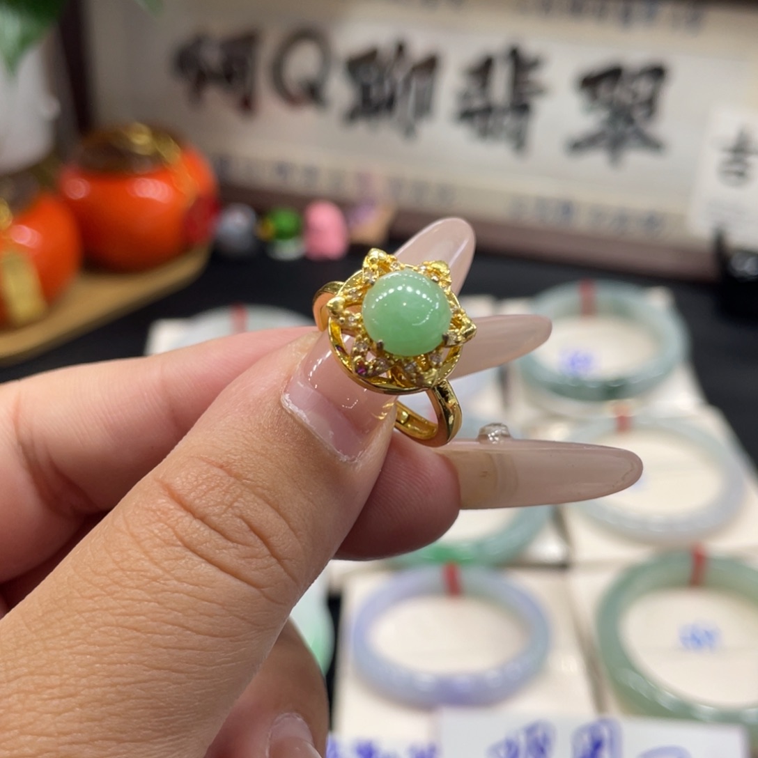 翡翠未镶嵌戒指天然缅甸翡翠9