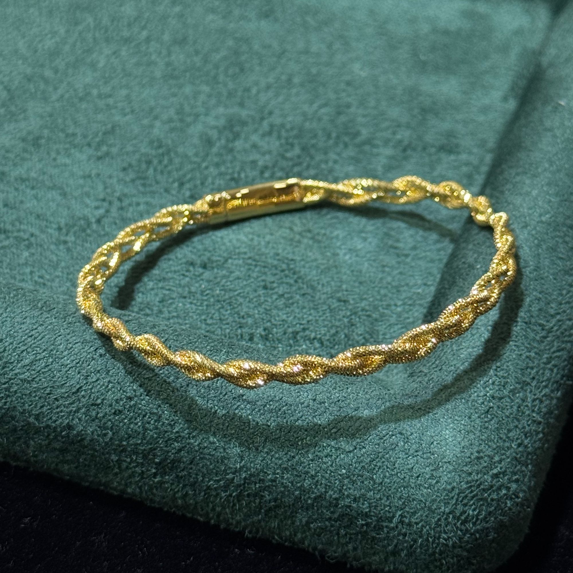 【官方质检】18k金意大利蕾丝日光手链/编织简约百搭/48小时鉴赏期