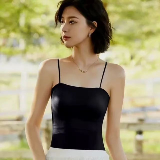 女款吊带背心外穿免文胸一体百搭修身打底美背防走光