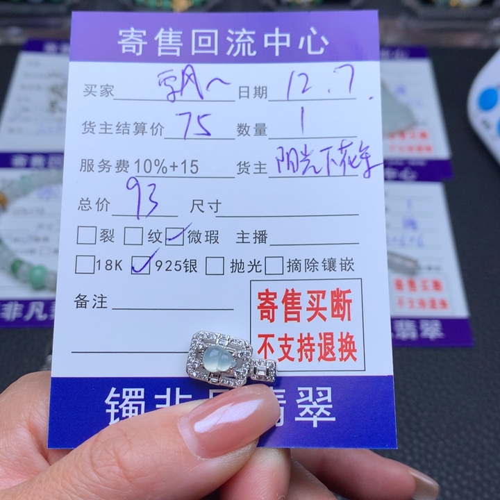 颈饰银S925镶嵌翡翠飘*兮