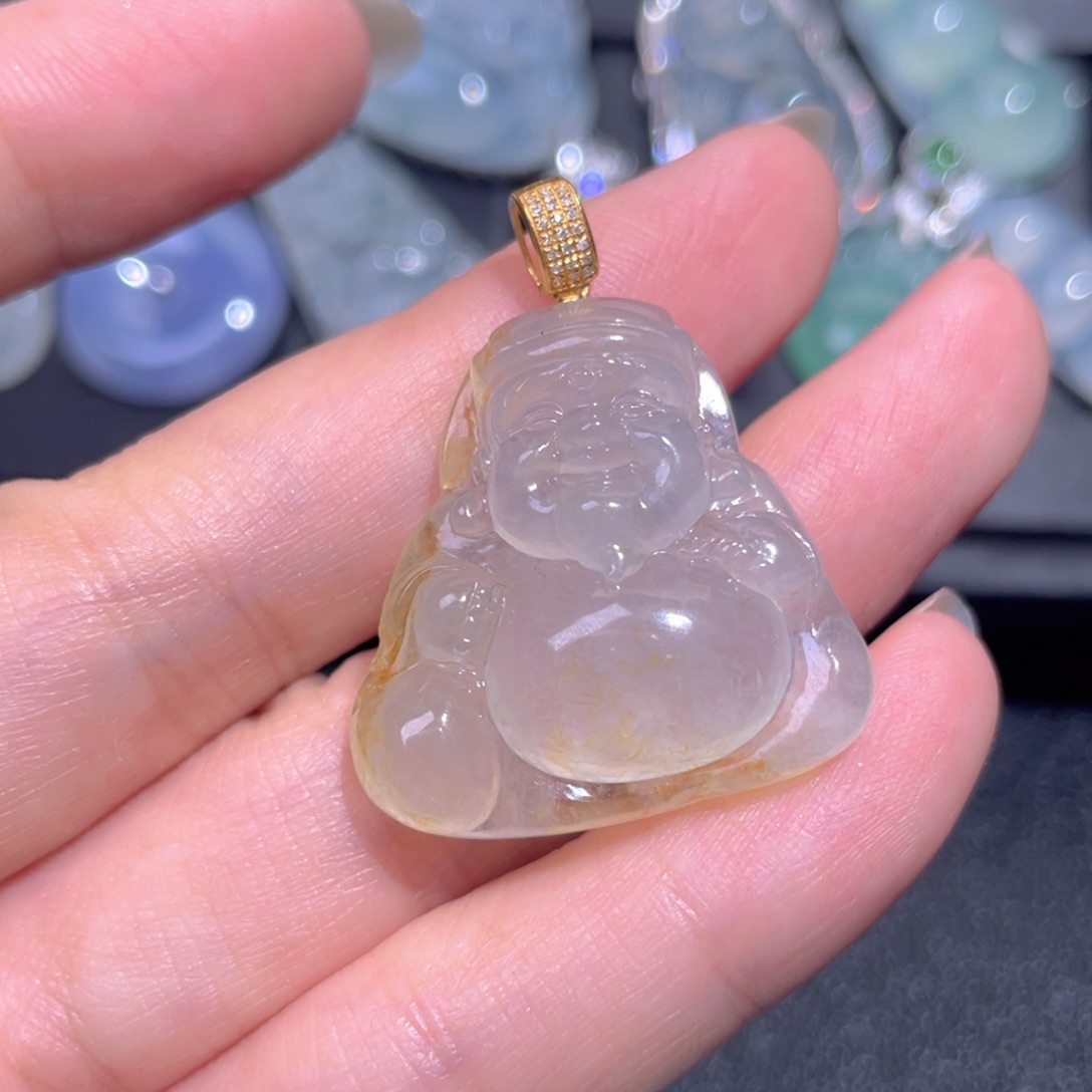 颈饰18K金镶嵌翡翠翡翠