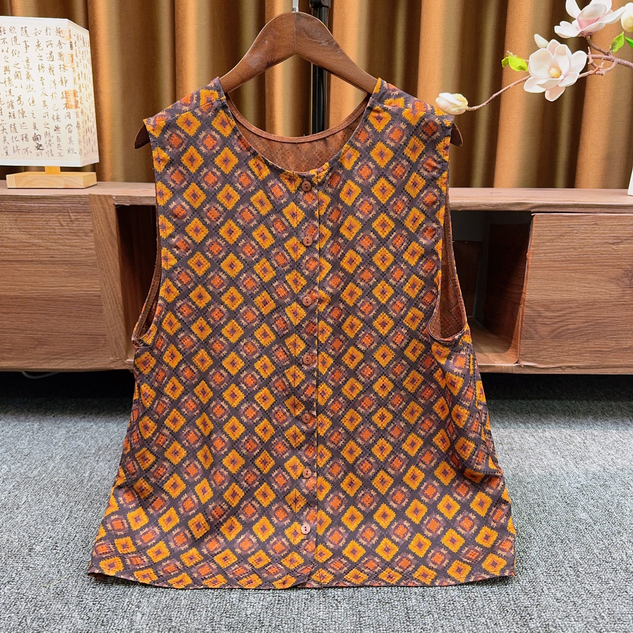 『沐竹』2025新款正反两穿新中式中国风经典百搭气质高级感质感背心