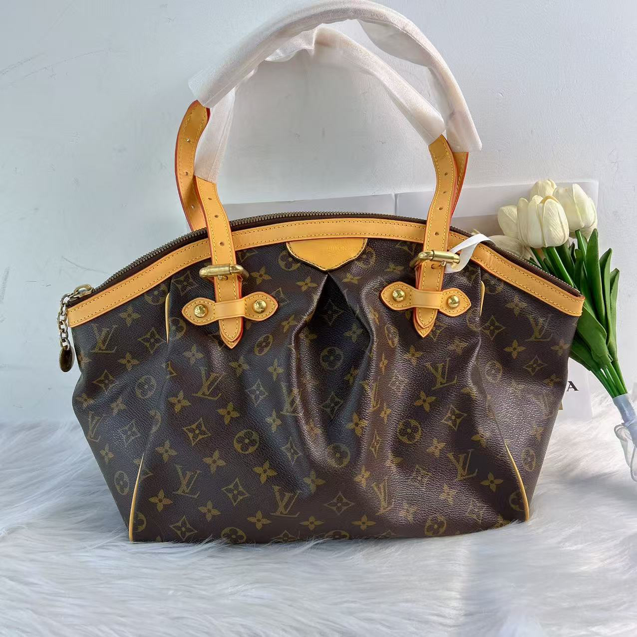 95新 LouisVuitton/路易威登 路易威登老花换植鞣革大饺子