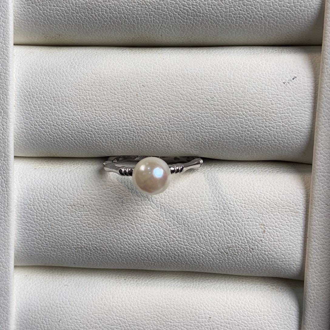 海水珍珠戒指银S925镶嵌用**梅