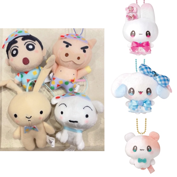 日版正品魔法莓莓蜡笔小新&面包小偷&宝可梦毛绒挂件创意玩偶