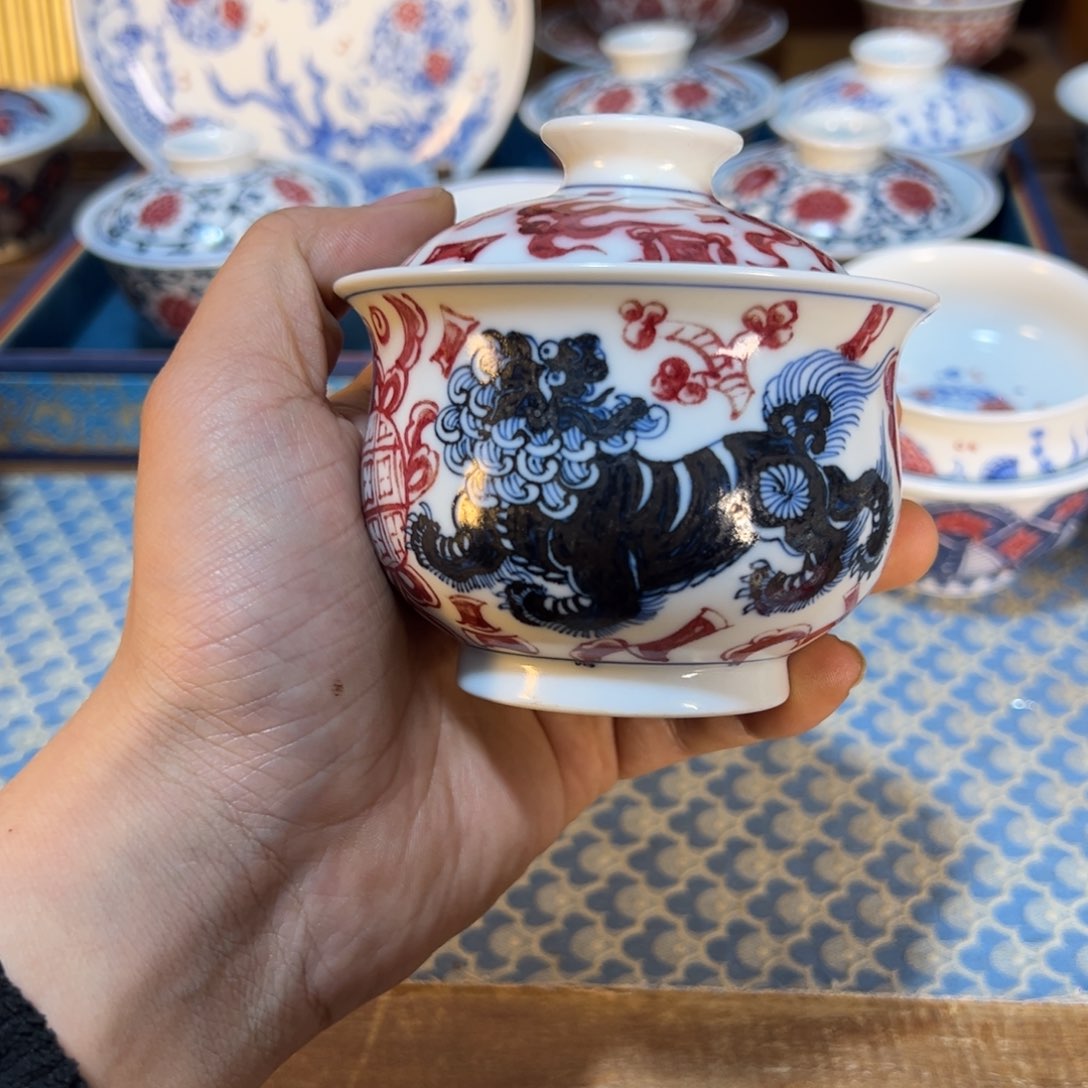 盖碗景德镇手绘陶瓷