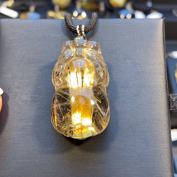 颈饰发晶未镶嵌高品质钛晶貔貅吊坠