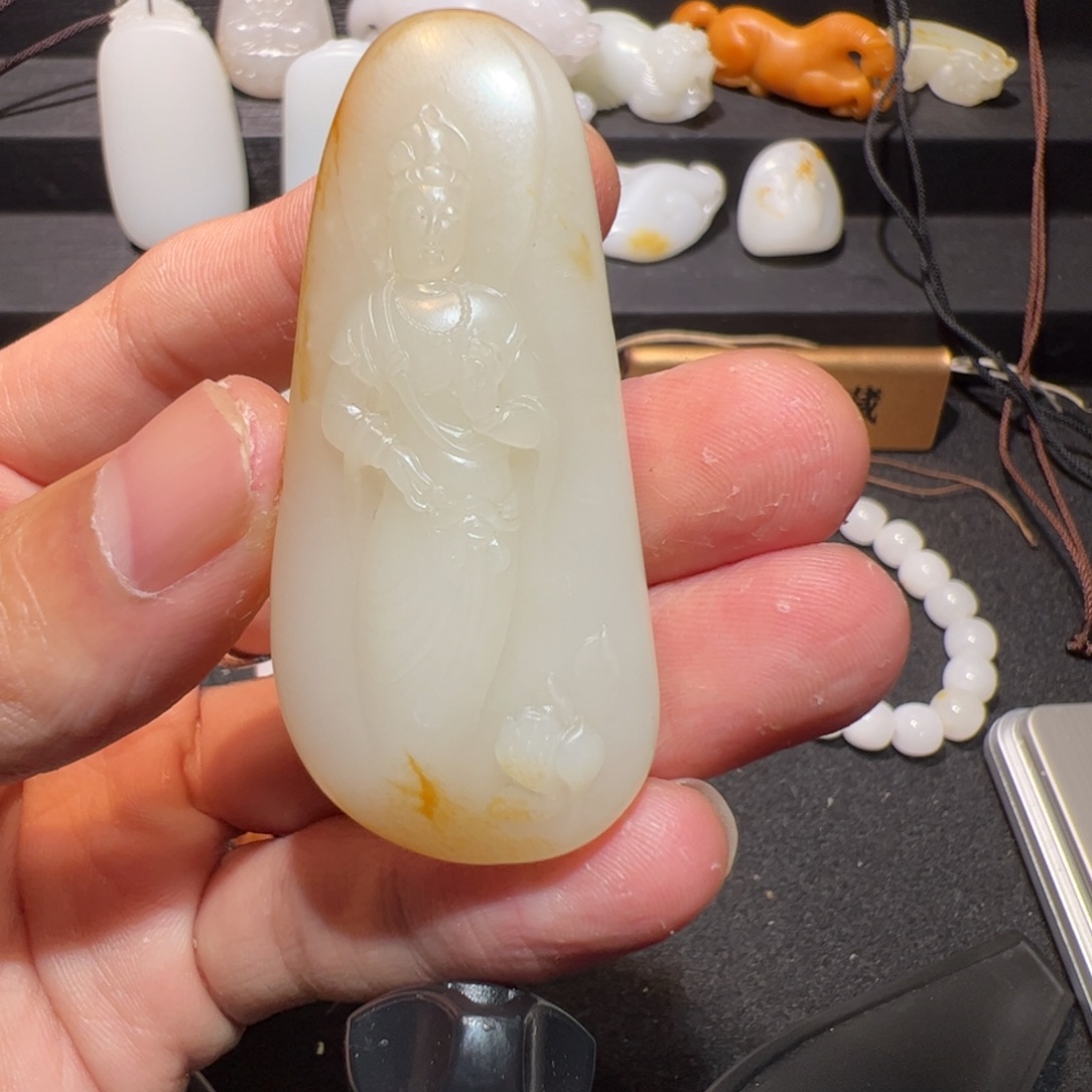 继***进和田玉未镶嵌吊坠(不含链)