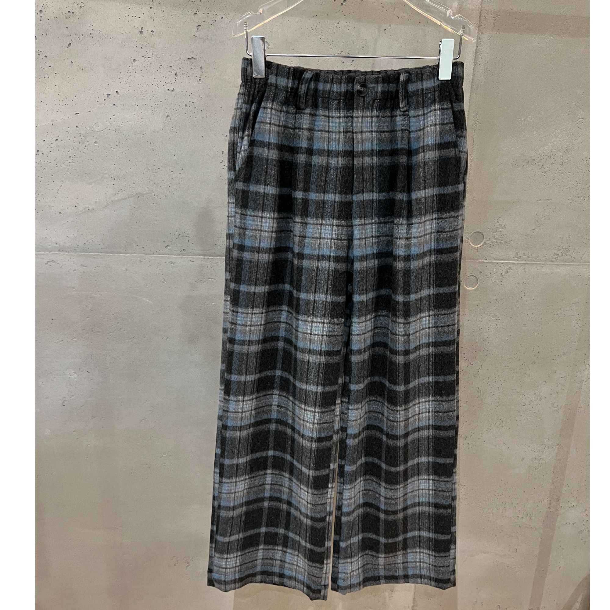 【DYMMXYMM】--.蓝灰色松紧腰头格子长裤-5FW-W251031