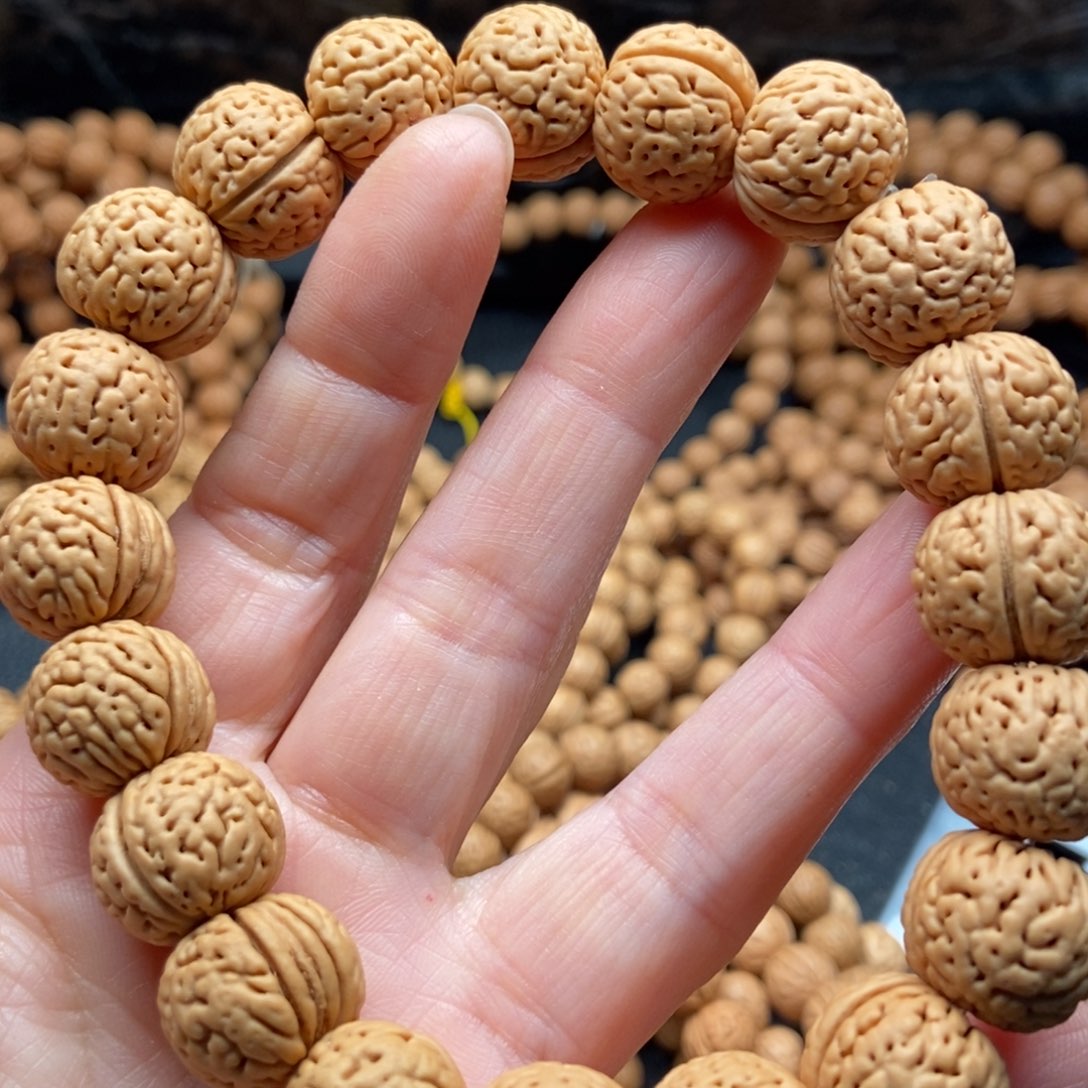 桃核手串金刚纹15尺原皮原色