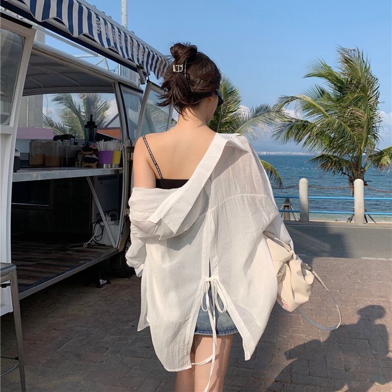 400-599 火妞杂款女装 夏季女薄款长袖单排多扣韩版防晒纯色