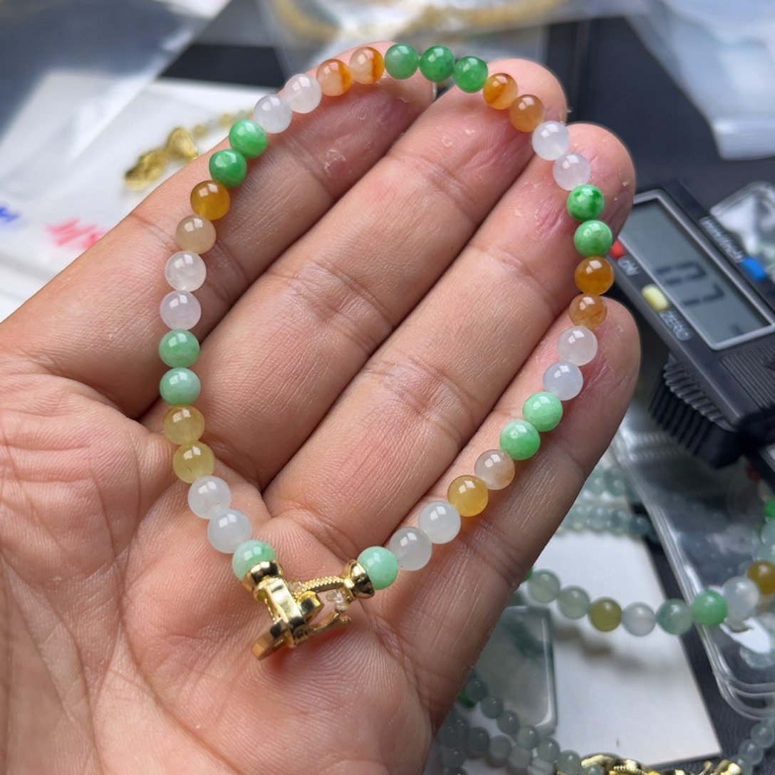 定制翡翠未镶嵌翡翠手串多宝