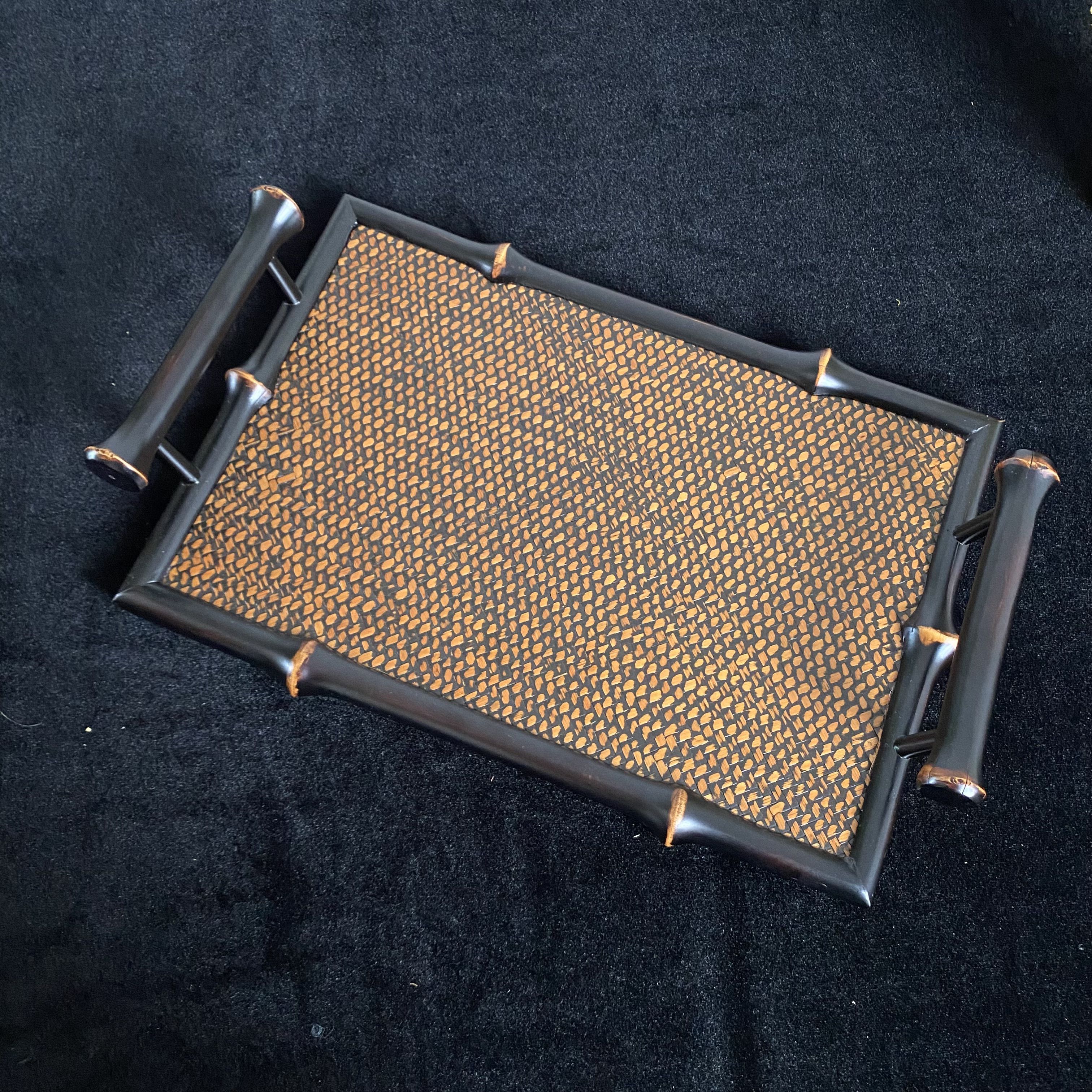 BZJ -筇竹品物托盘   中式禅意筇竹竹编奉茶盘手工