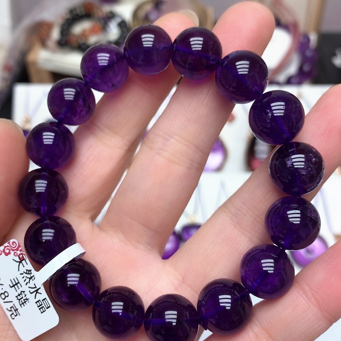 紫晶乌拉圭手串13mm未镶嵌