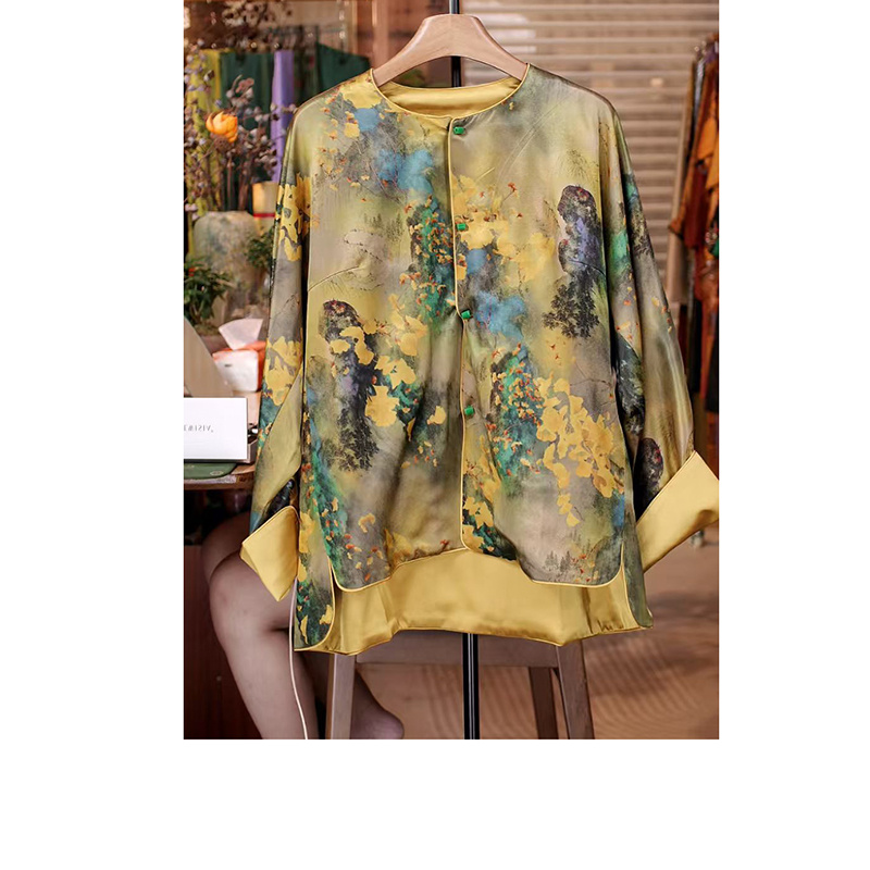 袖口撞色香云纱外套  WT1414   25124