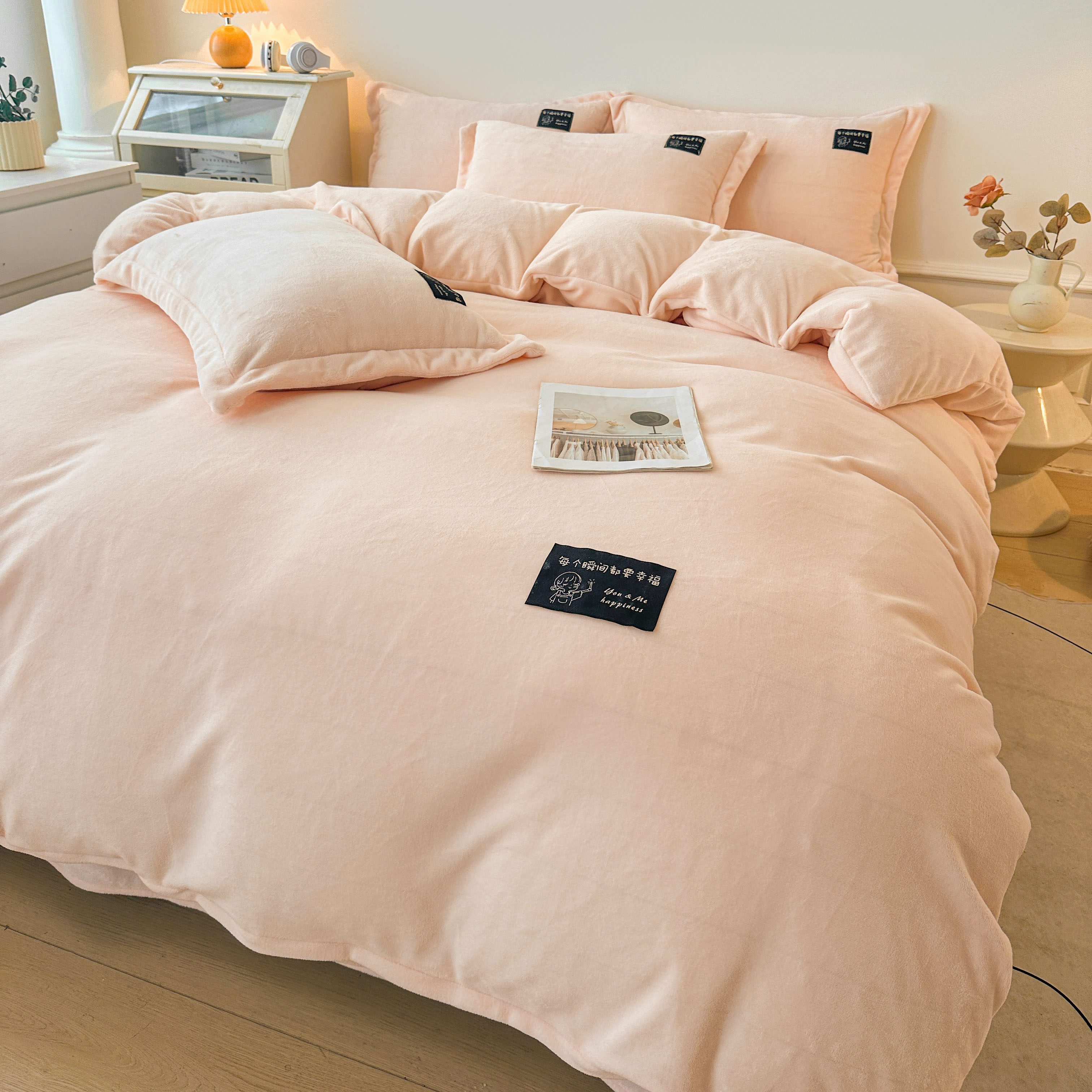 【本店福利款】冬季保暖牛奶绒被套床单枕套四件套加厚纯色防静电