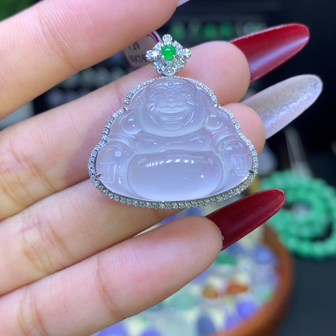 翡翠颈饰18K金镶嵌天然