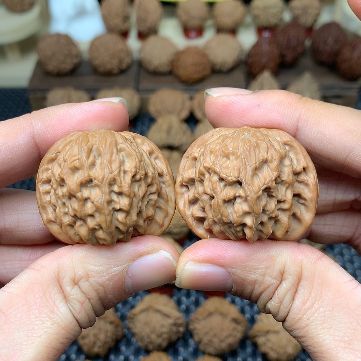 【闪购商品】文玩核桃把件全品山地磨盘狮子头39