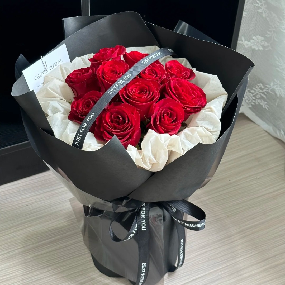 情人节花束11枝红玫瑰花生日礼物送花上门送女友老婆闺蜜朋友